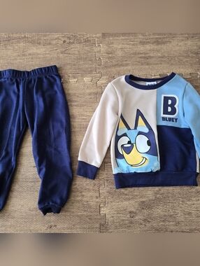 Toddlers Bluey Sweatshirt and Fleece Pants Set Size 4t Unisex